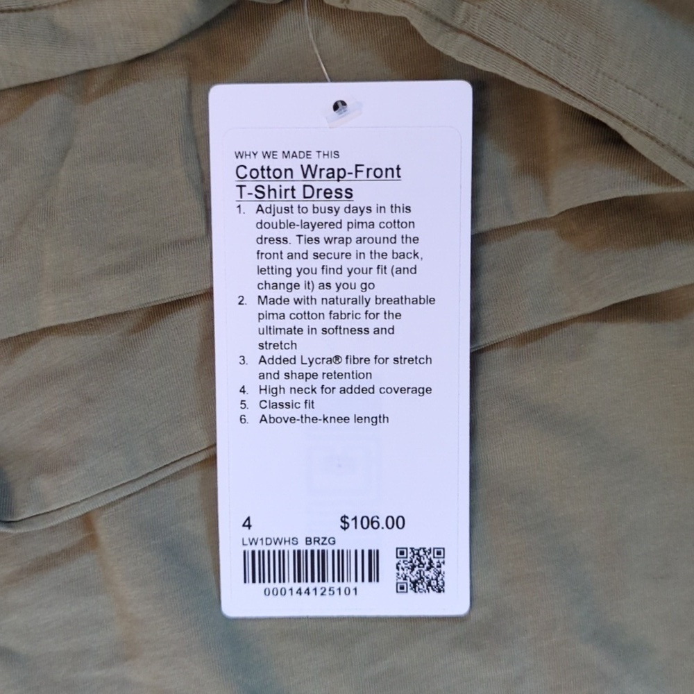 NWT Lululemon Size 4 Wrap-Front Dress - Picture 7 of 7